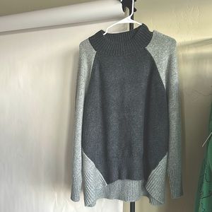 Margeaux & Ellie Gray Colorblock Mock Neck Oversized Sweater Women 3X
